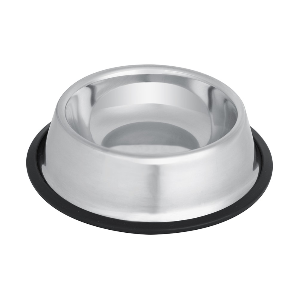 Stainless Steel Dog Bowls with Rubber Bottom