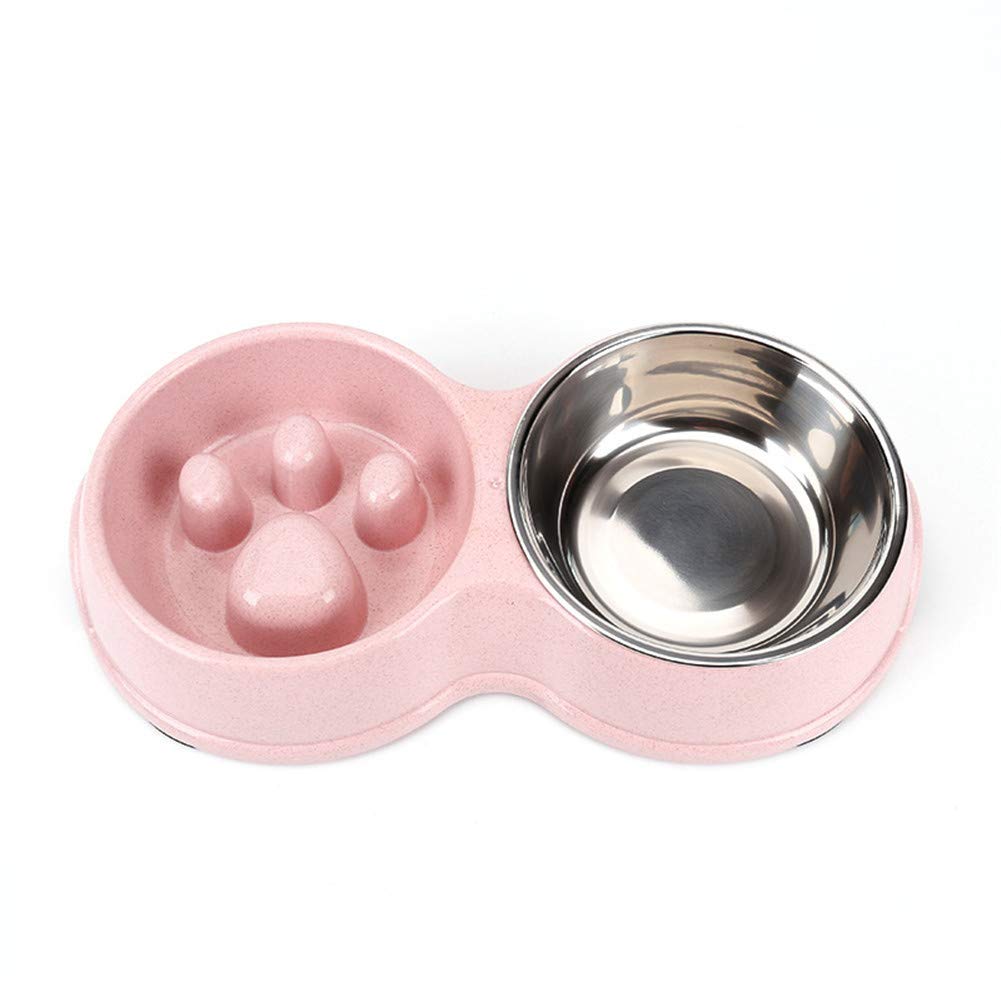 Double Slow Feeder Dog Bowl