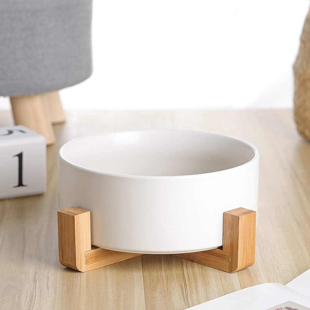 Pet Wooden Frame Bowl Ceramic