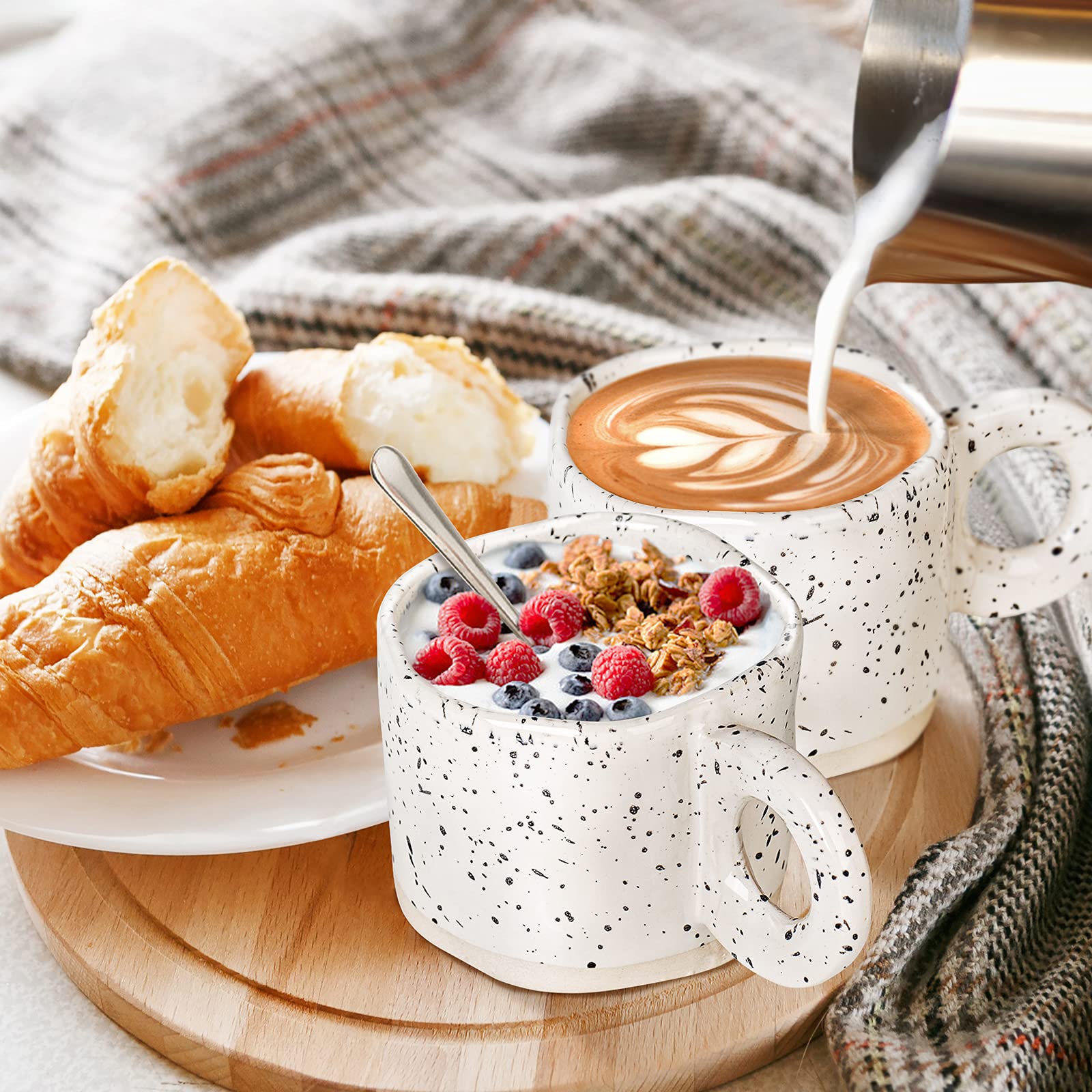 Stoneware Coffee Cups with Handle