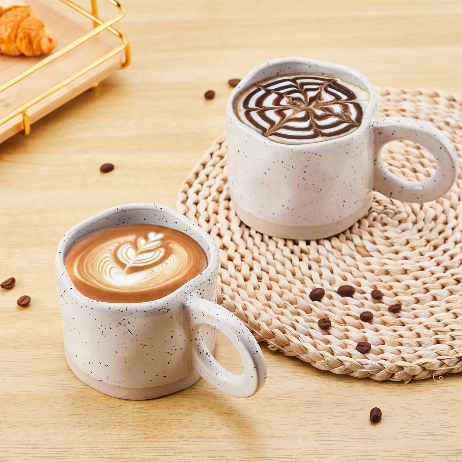 Stoneware Coffee Cups with Handle