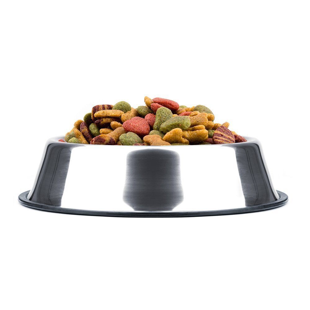 Stainless Steel Dog Bowls with Rubber Bottom