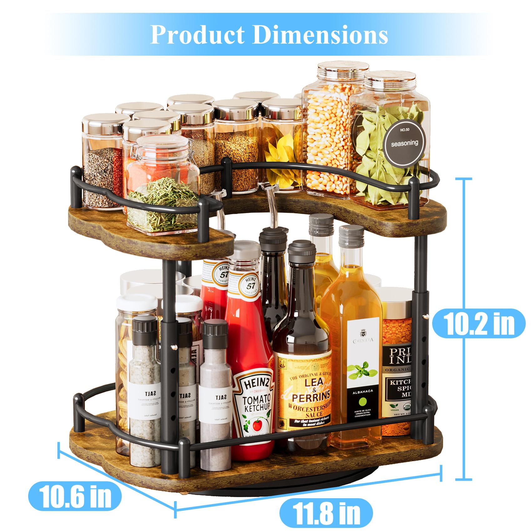 360° Wooden Spice Rack