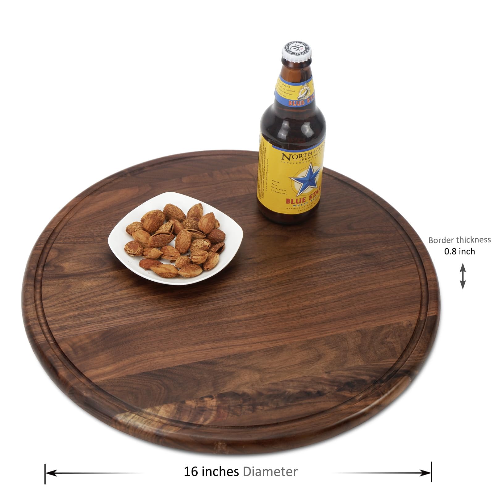 Round Walnut Wood Cutting Board