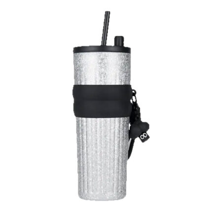 Large capacity titanium cup with straw
