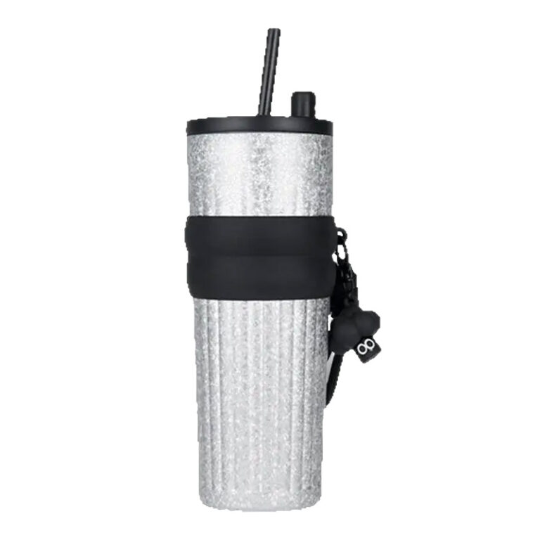 Large capacity titanium cup with straw