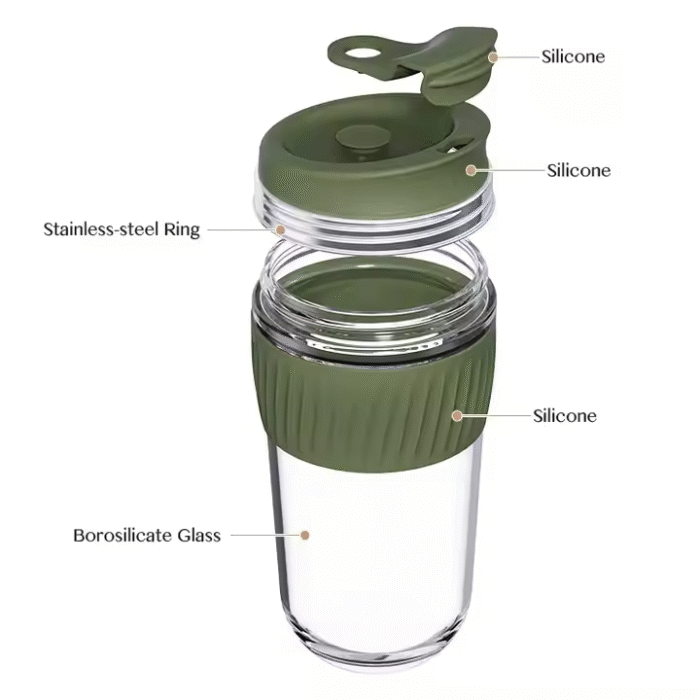Glass with silicone lid