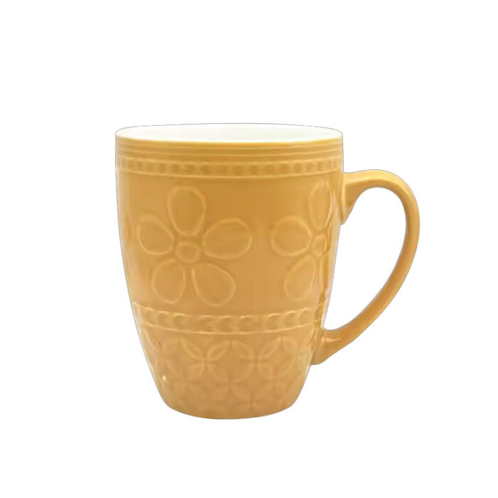 Embossed glaze ceramic cups