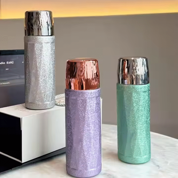 Titanium coated stainless steel water bottle
