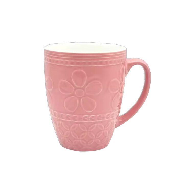 Embossed glaze ceramic cups