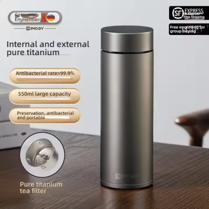Titanium alloy thermos