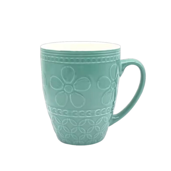 Embossed glaze ceramic cups