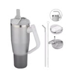 Stainless steel thermos cup with handle