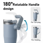 Stainless steel thermos cup with handle