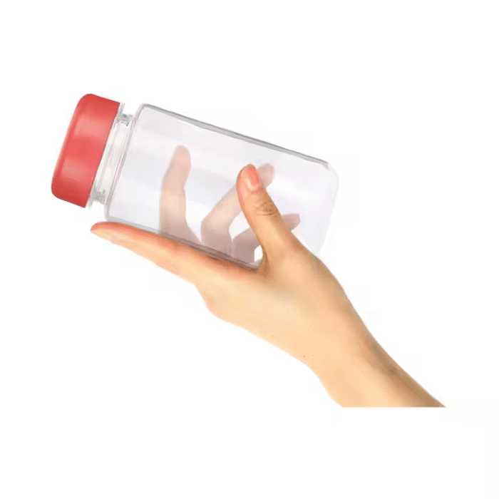 Plastic water bottle with lid