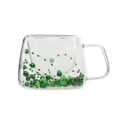 High aesthetic double layer glass cup