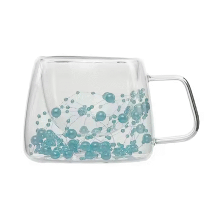 High aesthetic double layer glass cup