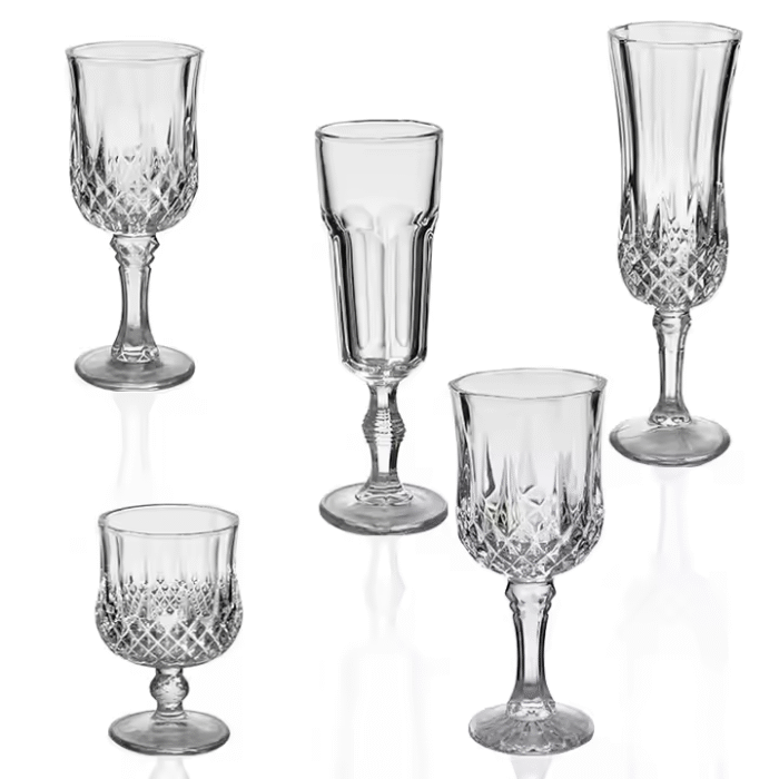 High-stemmed wine glass