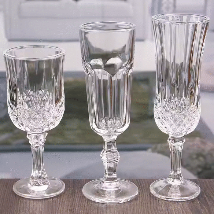High-stemmed wine glass