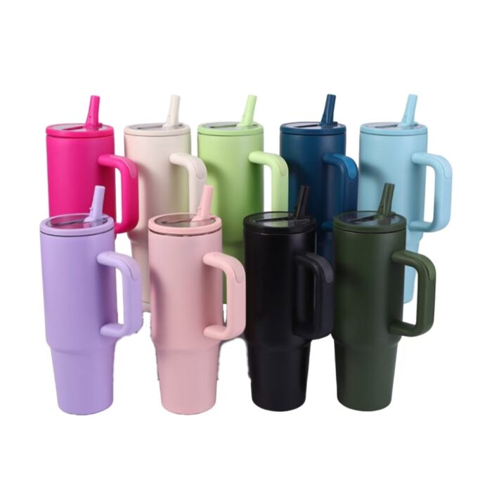 40oz stainless steel tumbler with foldable straw