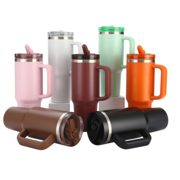 40oz stainless steel tumbler with handle