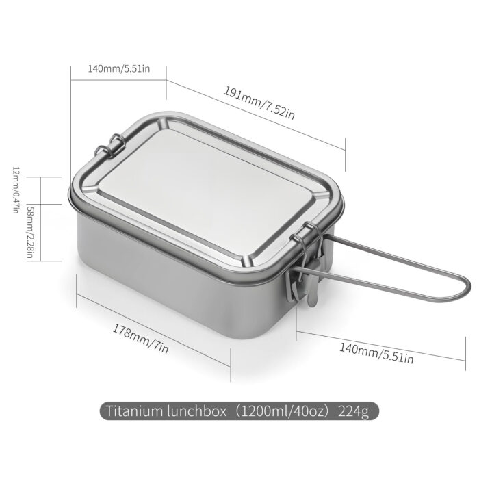 40oz Titanium Lunch Box with Handle