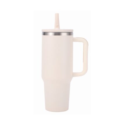 40oz copo de aço inoxidável com palha dobrável