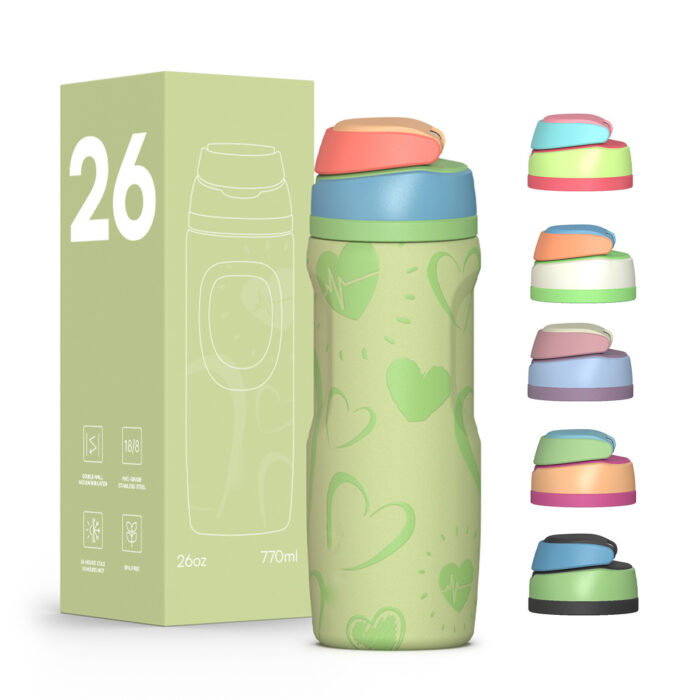 Stainless Steel Bottle with Wide Spout Lid