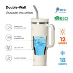Tumbler with Handle and Straw 40 oz