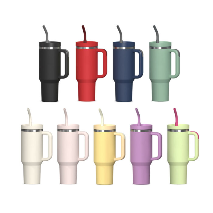 Tumbler with Handle and Straw 40 oz