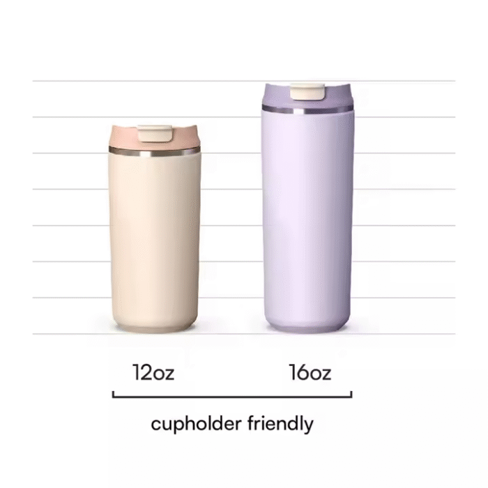 Flip-top stainless steel cup