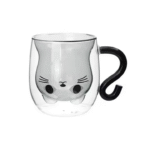 Cat Shape Double Wall Glass Coffee Cup
