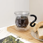 Cat Shape Double Wall Glass Coffee Cup