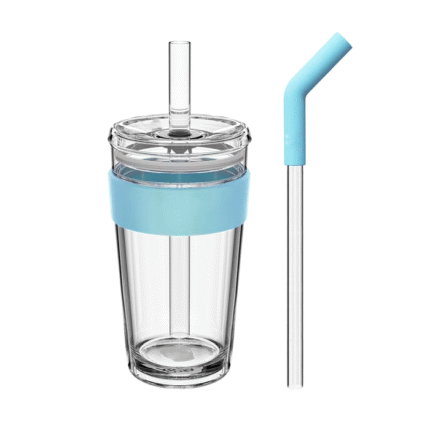 Double layer printed glass coffee cup