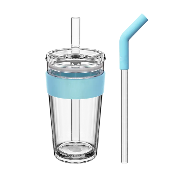 Double layer printed glass coffee cup