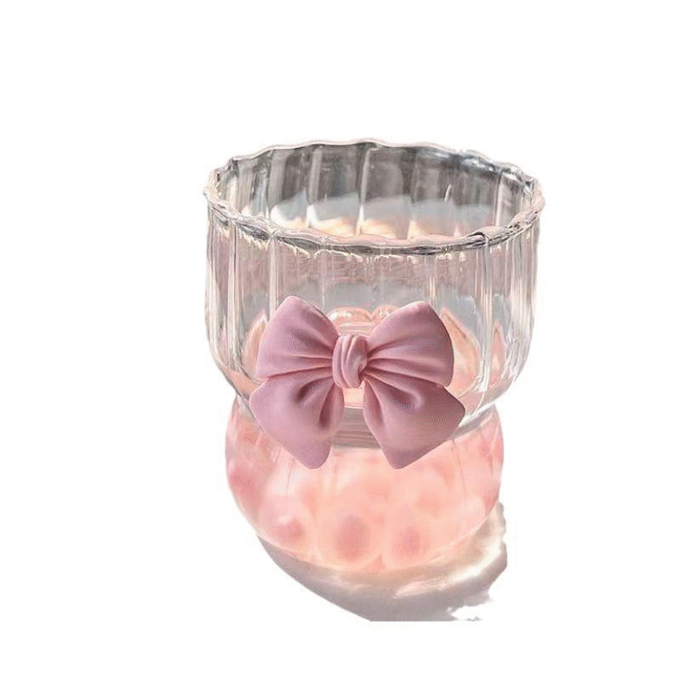 INS style pink bow vertical pattern cup