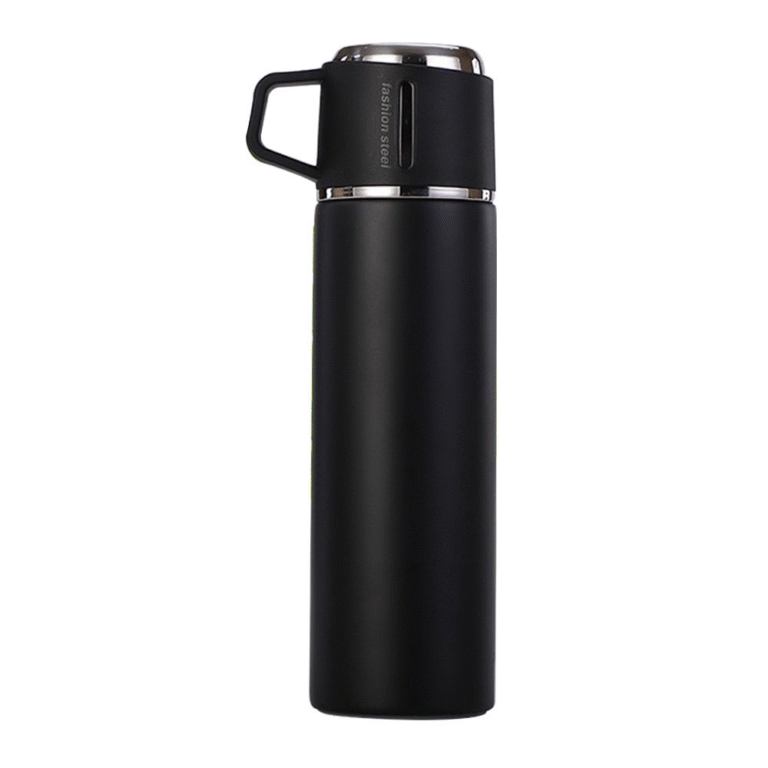 Stainless steel thermos with cup