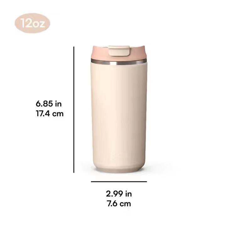 Flip-top stainless steel cup