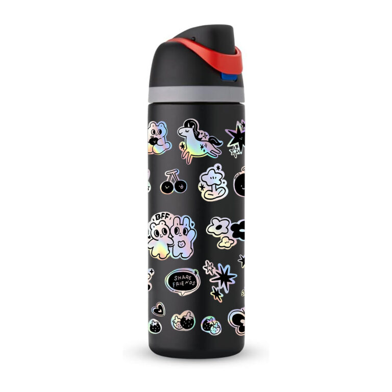 Hidden handle sports water bottle