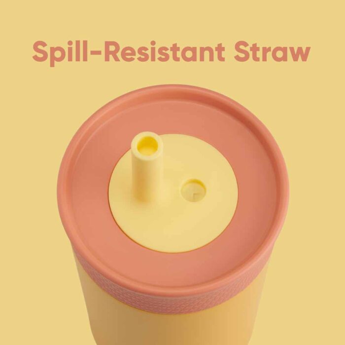 Tumbler with Spill Resistant Flexible Straw