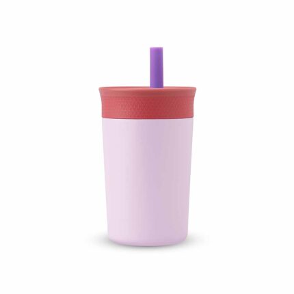 Tumbler with Spill Resistant Flexible Straw