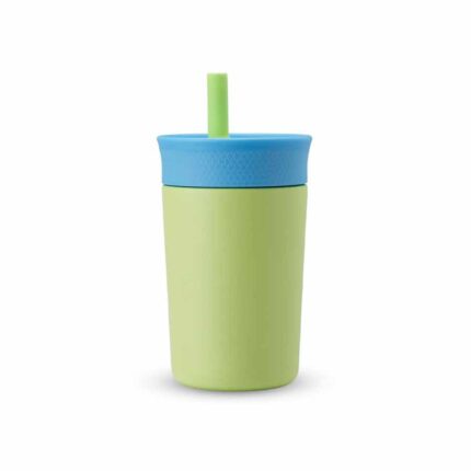 Tumbler with Spill Resistant Flexible Straw