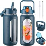 64oz Glass Water Bottles with Straw