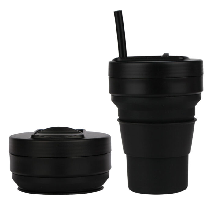 Collapsible Travel Cup With Straw