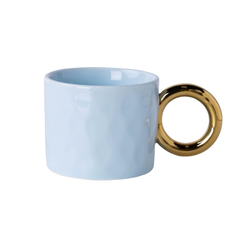 370ml ceramic gold ring mug