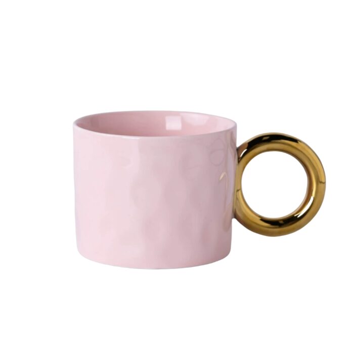 370ml ceramic gold ring mug