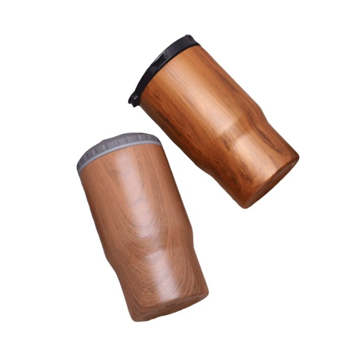 14oz Stainless steel wooden pattern cola beer can tumbler