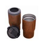 14oz Stainless steel wooden pattern cola beer can tumbler