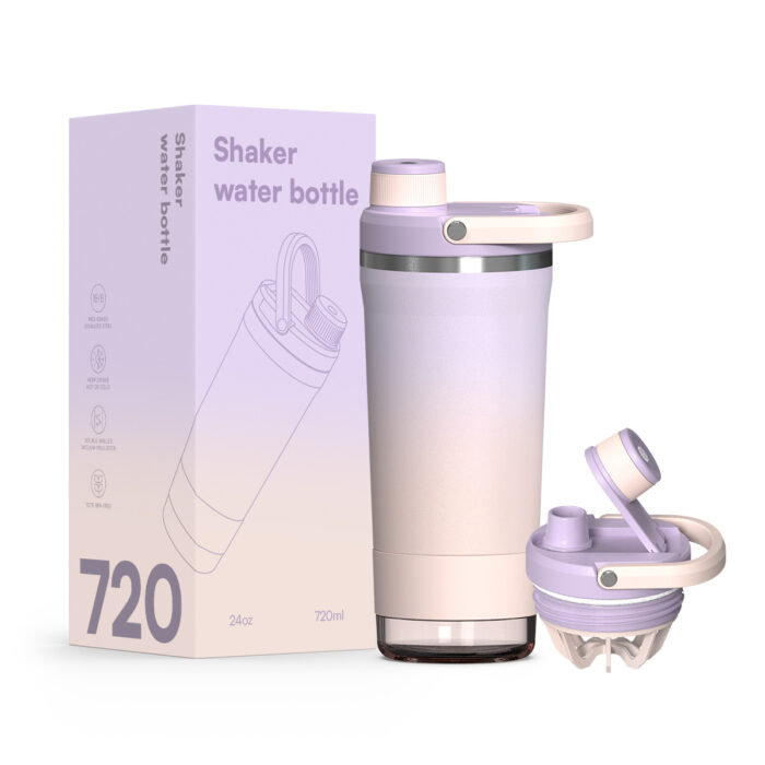 Shaker Bottle with Mixer & Storage