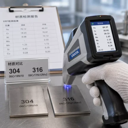 Stainless steel material testing at Jarrino factory for drinkware safety